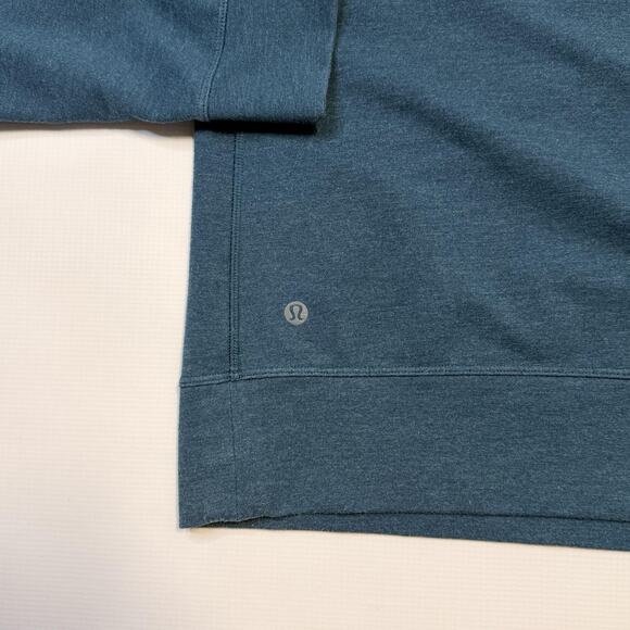 Lululemon Hoodie Mens Large Blue Gray Reversible Raglan Pullover Athletic Tech - Picture 9 of 10